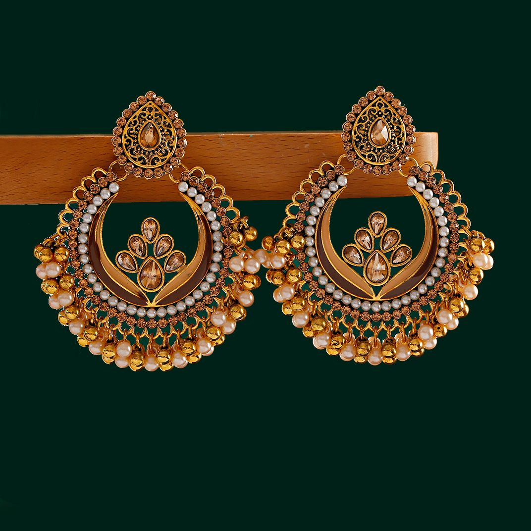 Indian Wedding Supply - Pendientes bohemios indios Jhumka, pendientes de