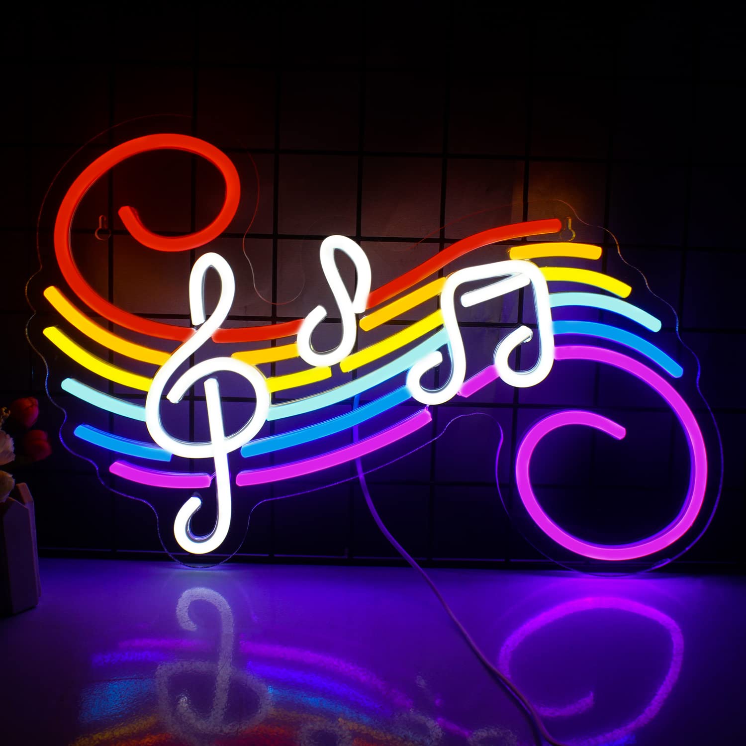 Wedding Led - Letrero de Neón con Notas Musicales,
