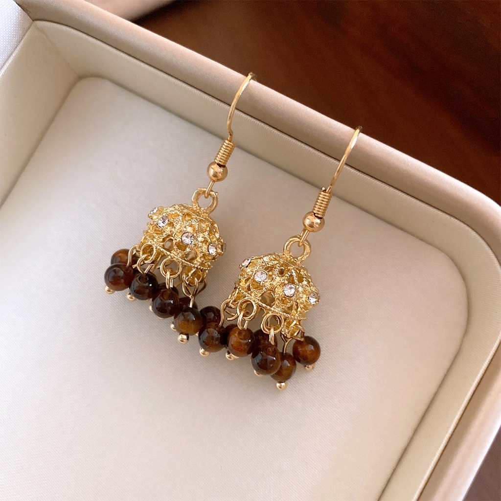 Indian Wedding Supply - Pendientes colgantes con forma de campana