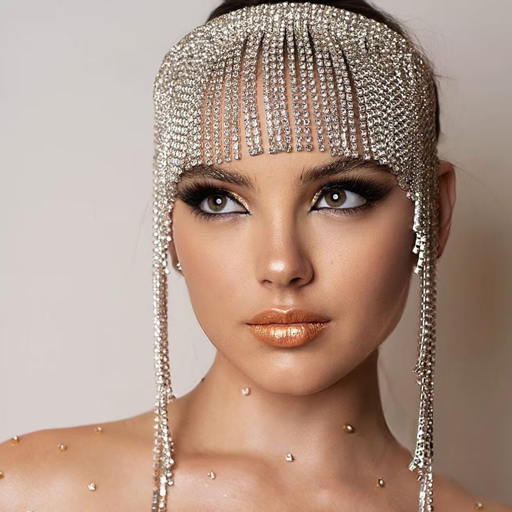 Indian Wedding Supply - Diadema con borla de cristal para
