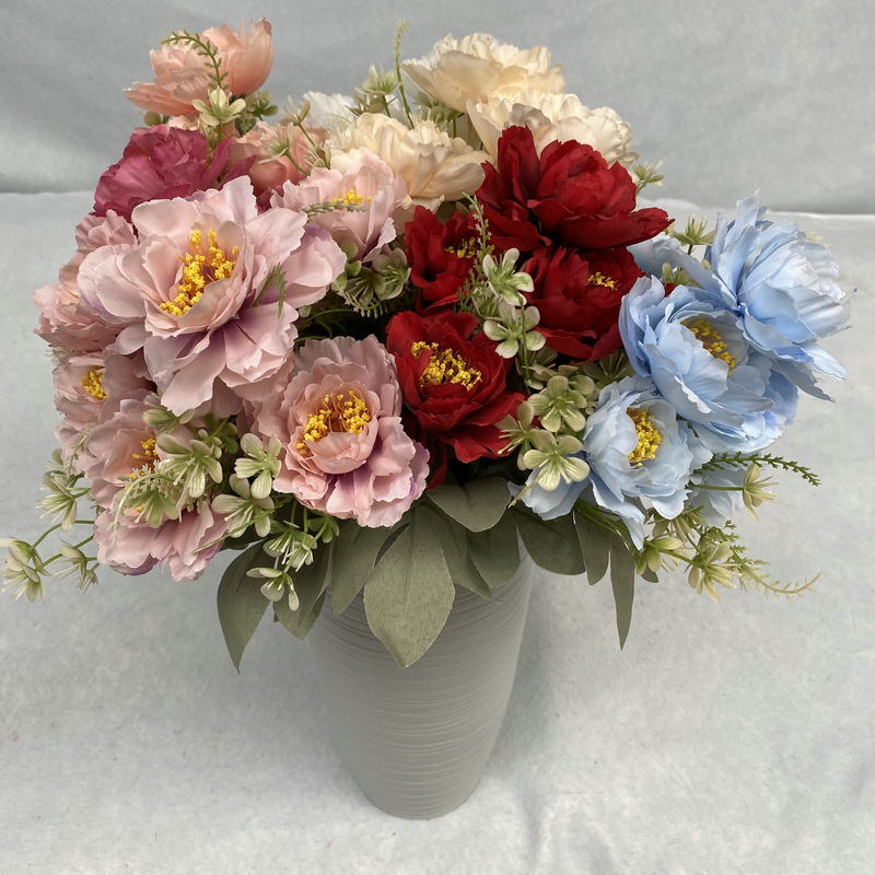 Ramo de peonías de seda artifi - Wedding Floral Supply reseña y precio